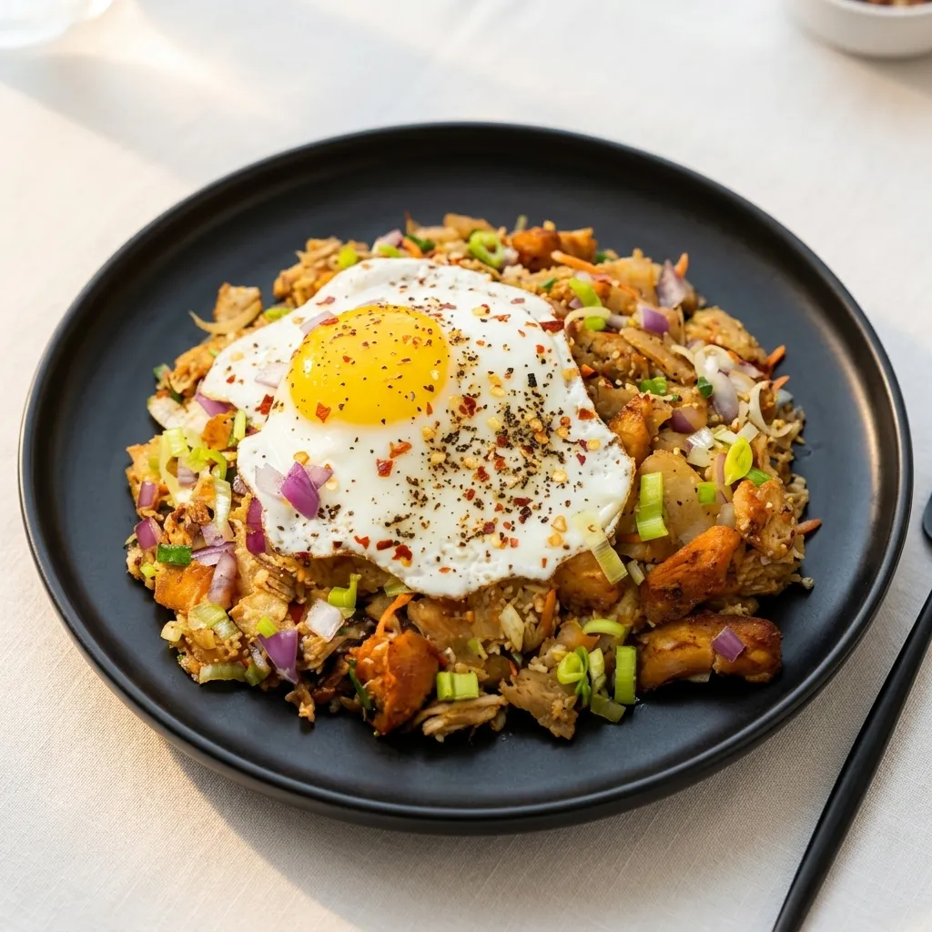 Chicken Kottu, shredded roti stir-fried with spiced chicken, at Little Lion Kitchen in London, ON
